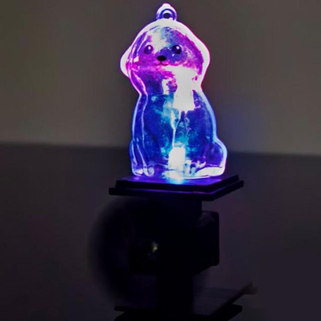 Dog Statue Motorcycle Light Up Decoration Wind Powered Animal Figurine for Motorcycle Handlebar Outdoor Cycling Night Riding