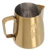 230ml Coffee Steaming Pitcher with Angled Handle Stainless Steel Olecranon Milk Frothing Cup for Latte White
