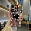 Pink butterfly floral printed mirror phone case suitable for iPhone 17 16 15 14 13 12 11 Pro/Max/Plus anti drop and shockproof