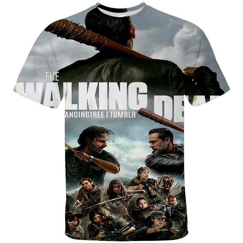 Movie The Walking Dead Graphic T Shirt Men's Clothes Horror 3D Printed Fashion Tees O-Neck T-shirt Harajuku Summer Unisex Tops
