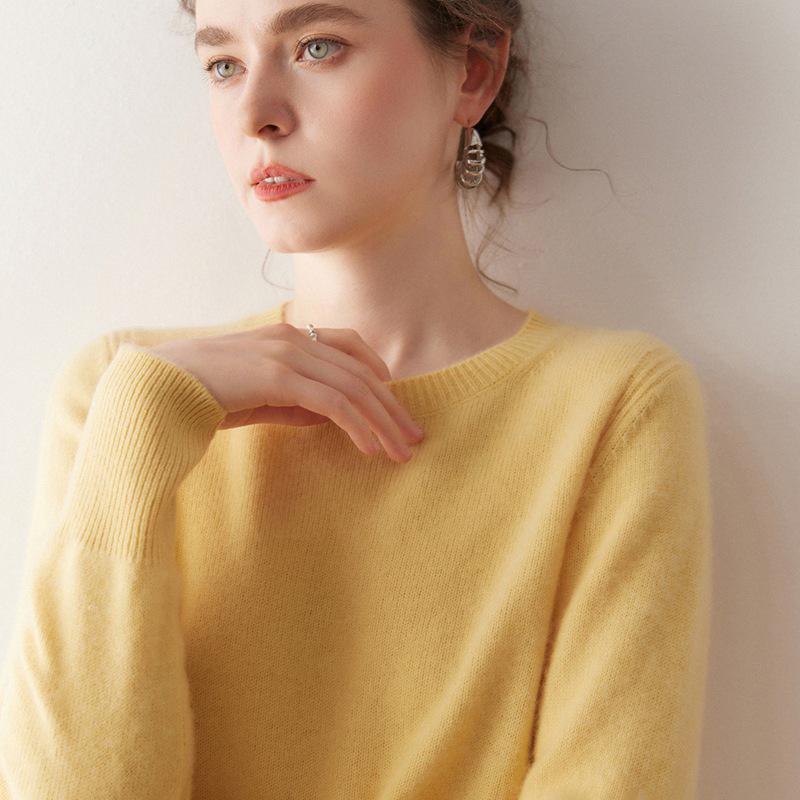 

Женский кашемировый свитер с круглым вырезом - Мягкий вязаный пуловер для осени/зимы Medium