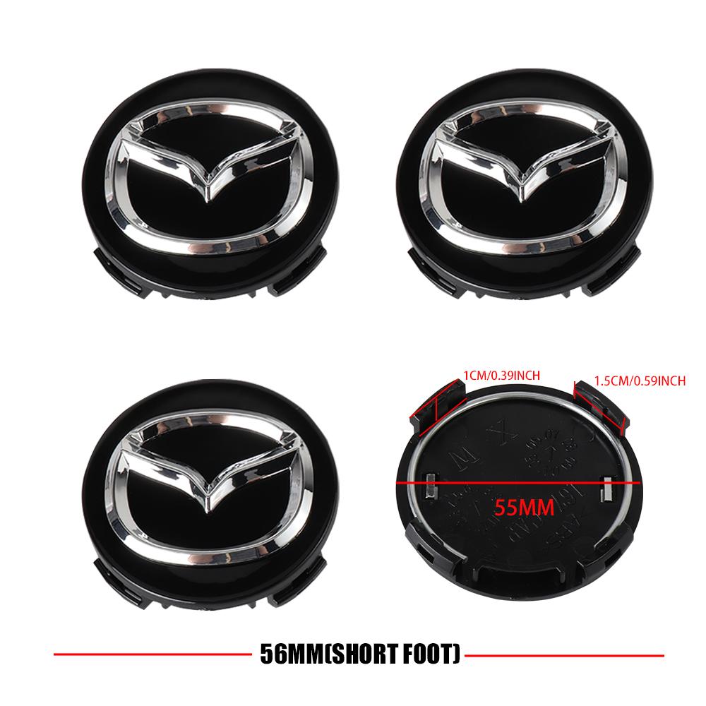 56MM Car Logo Wheel Center Hub Caps Badge Cover Sticker For Mazda Axela Demio Atenza CX CX3 CX7 CX30 CX60 CX9 2 3 4 323 MX3 MX6