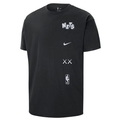 X NBA Brooklyn Nets Loose Casual Letter Logo Print Crew Neck Short Sleeve SS24 T-Shirt Men Tops Black FN2017-010
