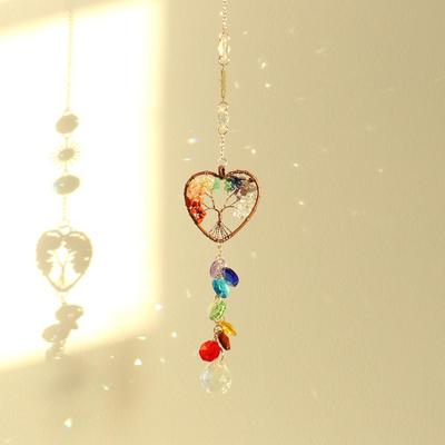 Dreamcatcher Crystal Tree of Life Rainbow Sun Catcher Pendant for Festival Garden Decoration T132