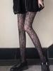 Gothic Punk Style Spicy Girls Fishnet Stockings for Women's Summer Sexy Hollow Out Spider Web Tights Black Transparent Pantyhose