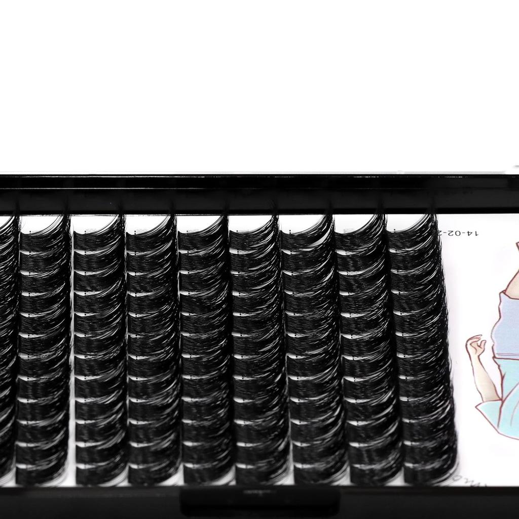 Large Tray-Grafted Wide Rod Individual False Eyelashes Thick Base 120 Cluster D Curly Hair Naturally Dense Eyelashes 8-20 Mm Optional (14 Mm)
