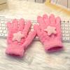Women Coral Velvet Gloves Outdoor Warmer Soft Cartoon Star Cute Plush Cycling Solid Winter