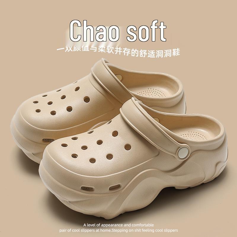 2025 Trendy Xiaohongshu Influencer Cute Cartoon Non-slip Thick-soled Summer Outdoor Closed-toe Slippers