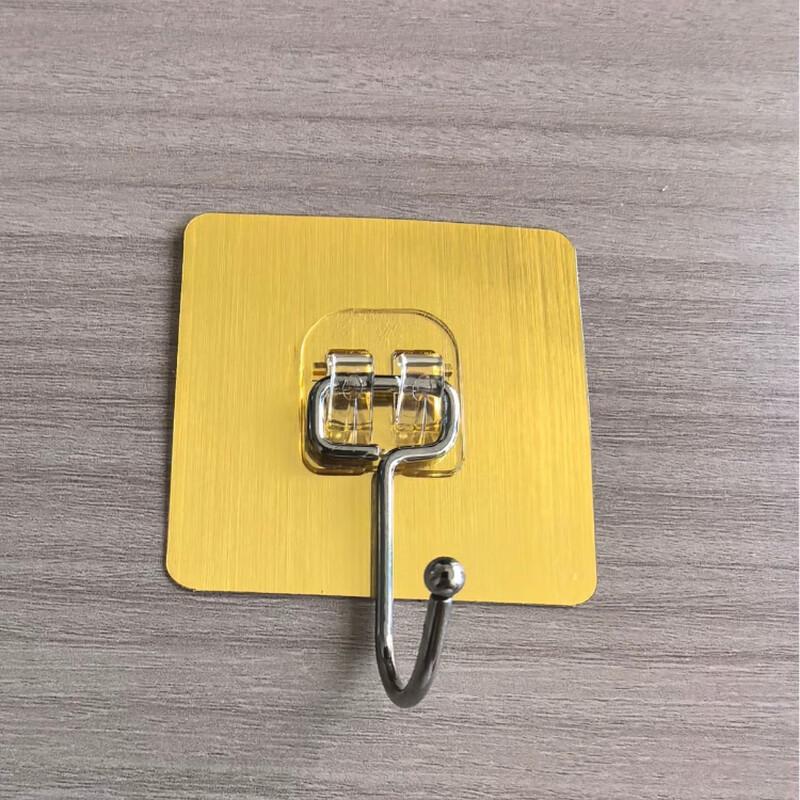 Dunzhu No-Drill Heavy-Duty Brushed Gold Stainless Steel Wall Hook