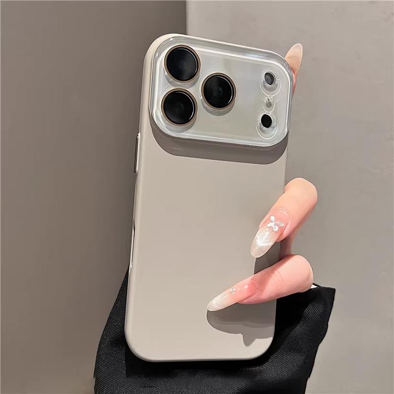 Coque de téléphone luxe en verre avec grande fenêtre pour iPhone 17 16 Pro Max Coques rigides pour iPhone 17 15 14 13 Pro Max Housse de protection pour appareil photo