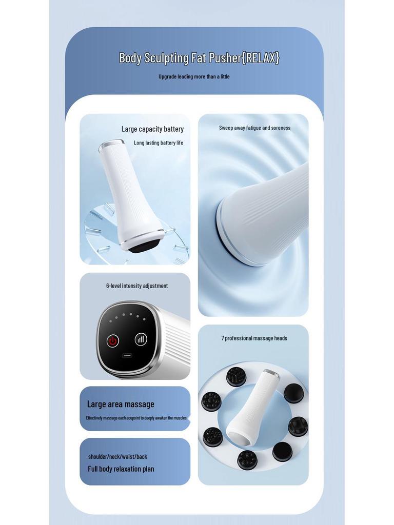 Handheld Full-Body Massager: High-Frequency Vibration for Abdomen, Neck, Waist, and Shoulder Sculpting