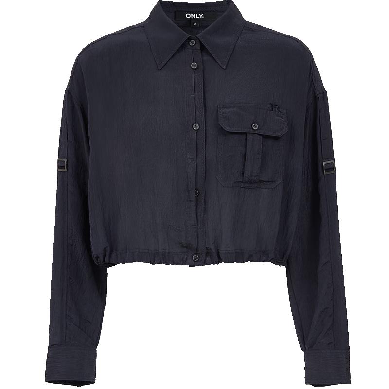 ONLY Women s Drawstring Hem Drop Shoulder Short Shirt XS