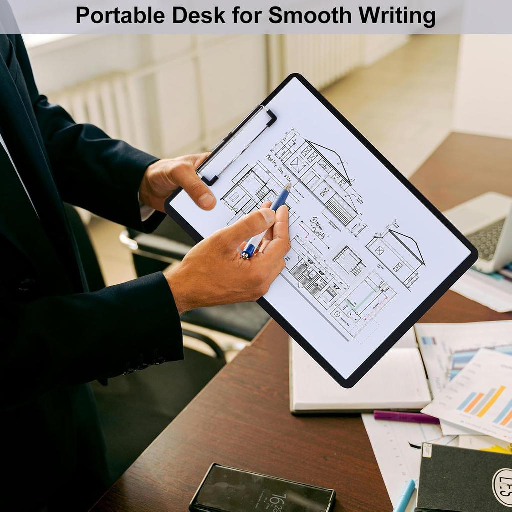 10 Pack Heavy Duty Aluminum Clipboards , A4 Letter Sizer Document Holder with Low Profile Clip, Suitable for School, Office