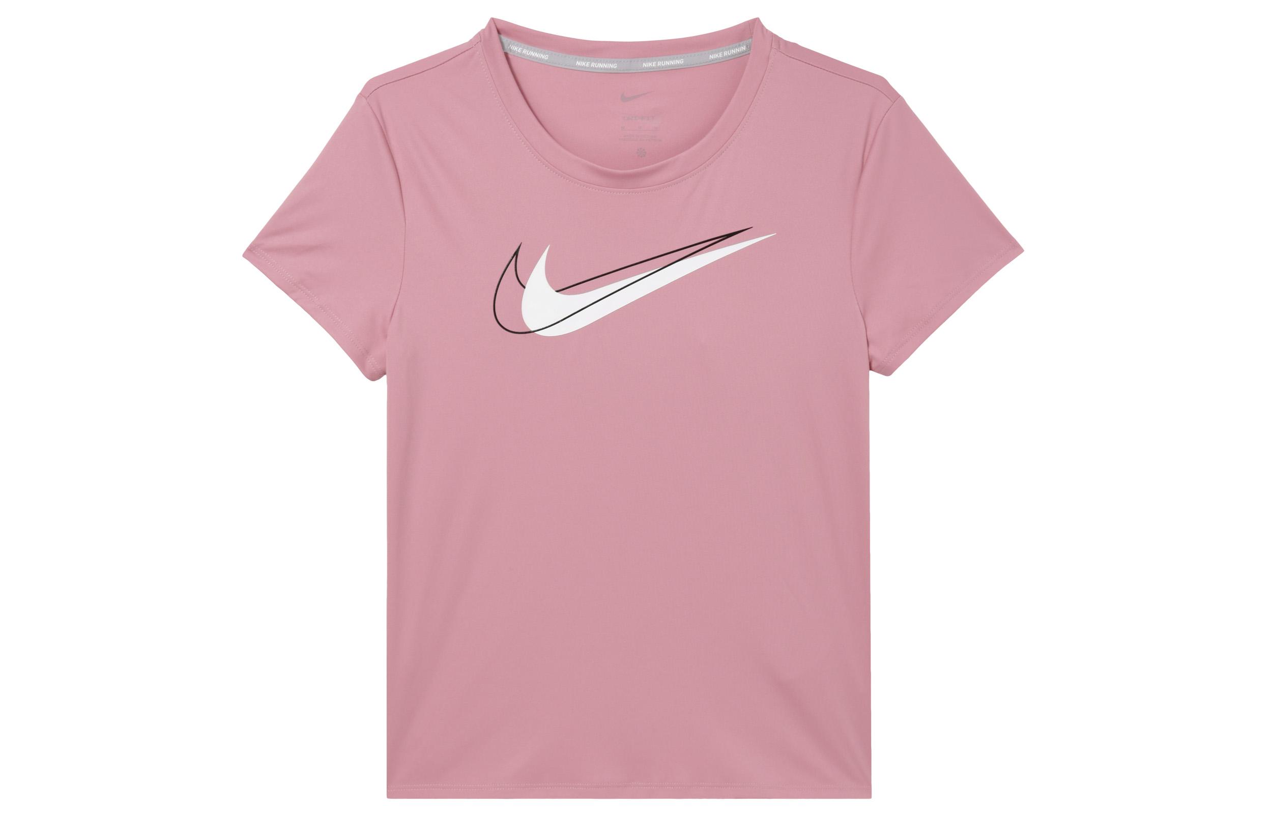 

Nike T Shirts Women s Pink Crew Neck Moderate Straight Fit DR7570-630 XS