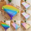 Rainbow Gradient Rectangle Waterproof Tablecloth Tabletop Decor Reusable Farmhouse Kitchen Dining Tablecloth Holiday Party Decor
