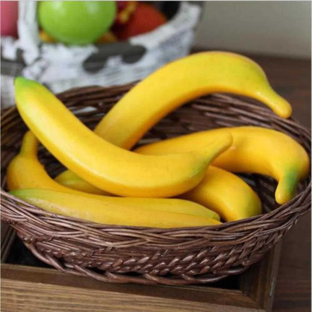 6 Pcs Plastic Artificial Bananas Simulation Fruit Props Decor Kit Practical For Home Decoration Accessories