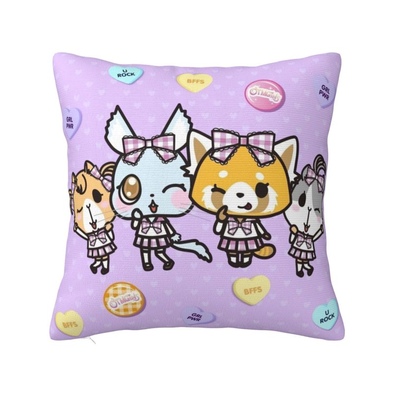 Custom Japan Cartoon Aggretsuko Anime Modern Throw Pillow Cover Bedroom Decoration Chair Cushion