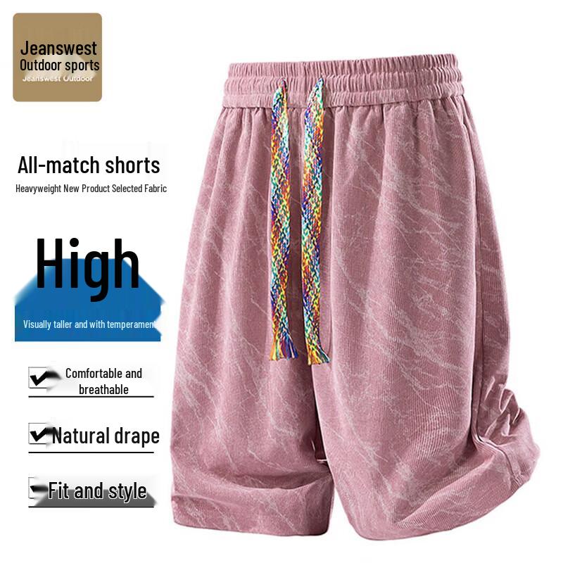 Jeanswest Outdoor Men s Tie-Dye Corduroy Five-Point Shorts M