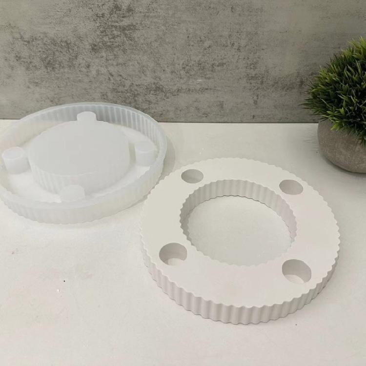 Kerzenständer Silikonform Kerzenhalter Form Gestreifte Runde Kerzenhalter Verzierung Form Epoxid Tischdekoration Formen
