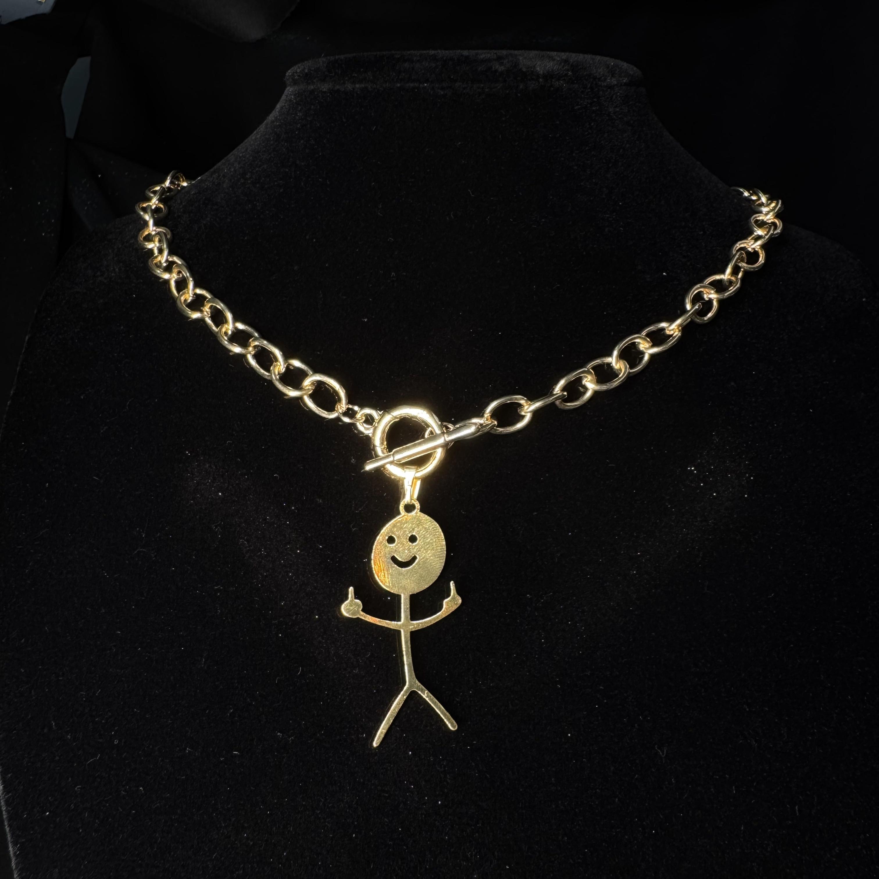 

Fashionable ladies necklace, suitable for both men and women - Golden Charming Little Person Necklace Minimalist jewellery gift