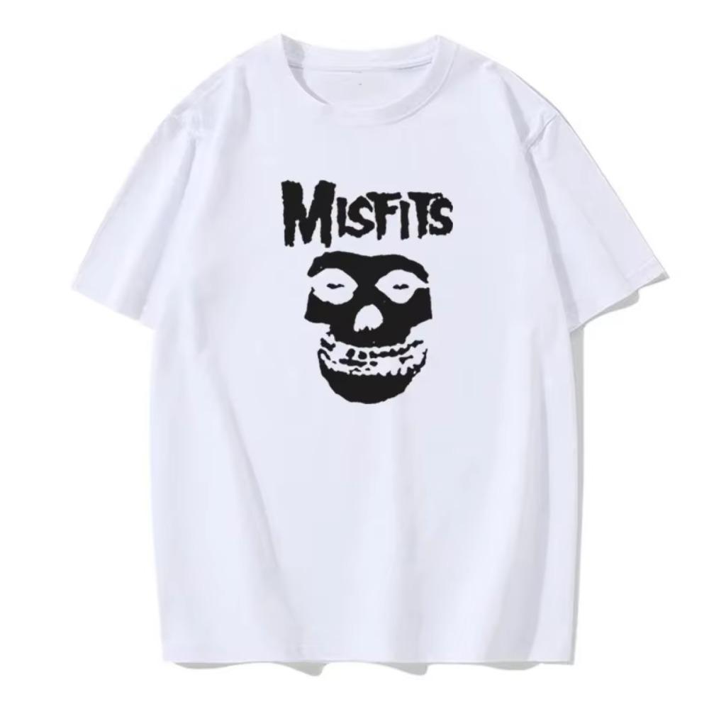 Men's Hip-hop Punk Skull Misfits Brand Cotton Short-sleeved T-shirt Cool Design Men's Summer Round Neck Fashion Versatile Basic