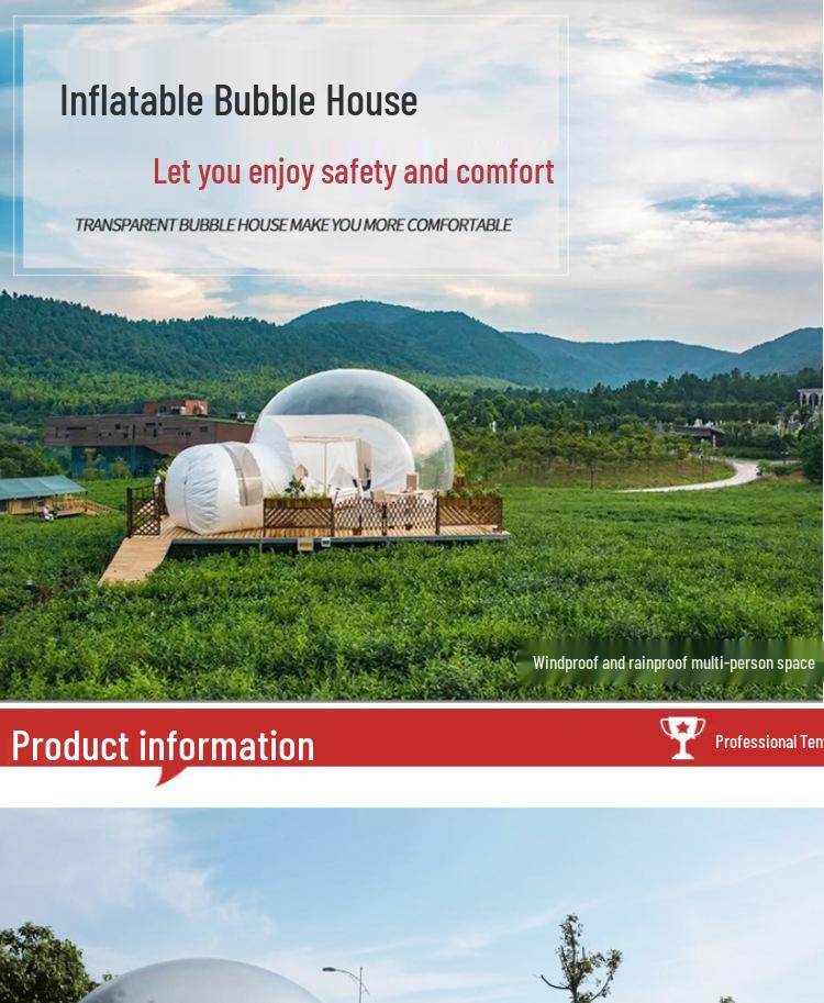 Inflatable Starry Sky Bubble Tent: Transparent Holiday House for Scenic Camping