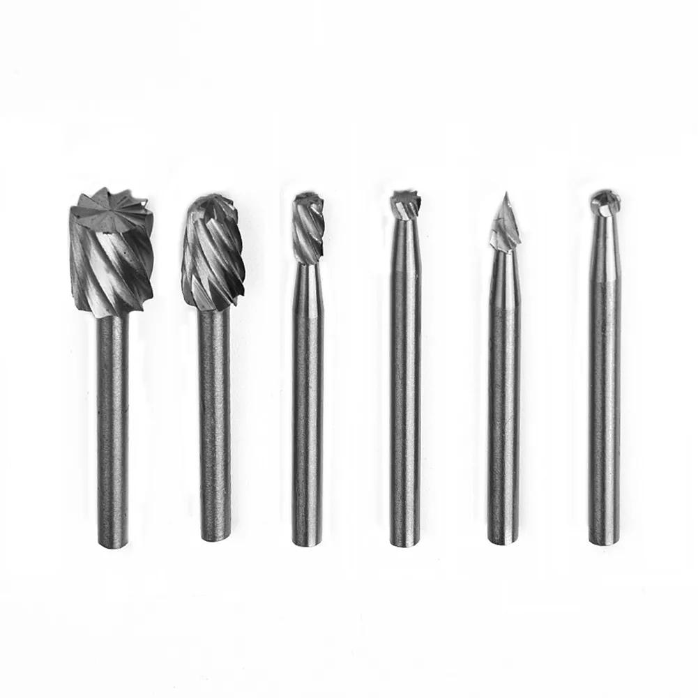 

6pcs/Set Rotary Tools Mini Drill Bit Set HSS Router Grinding Bits Milling Cutters For Wood Metal Carving Milling Tools China Mainland
