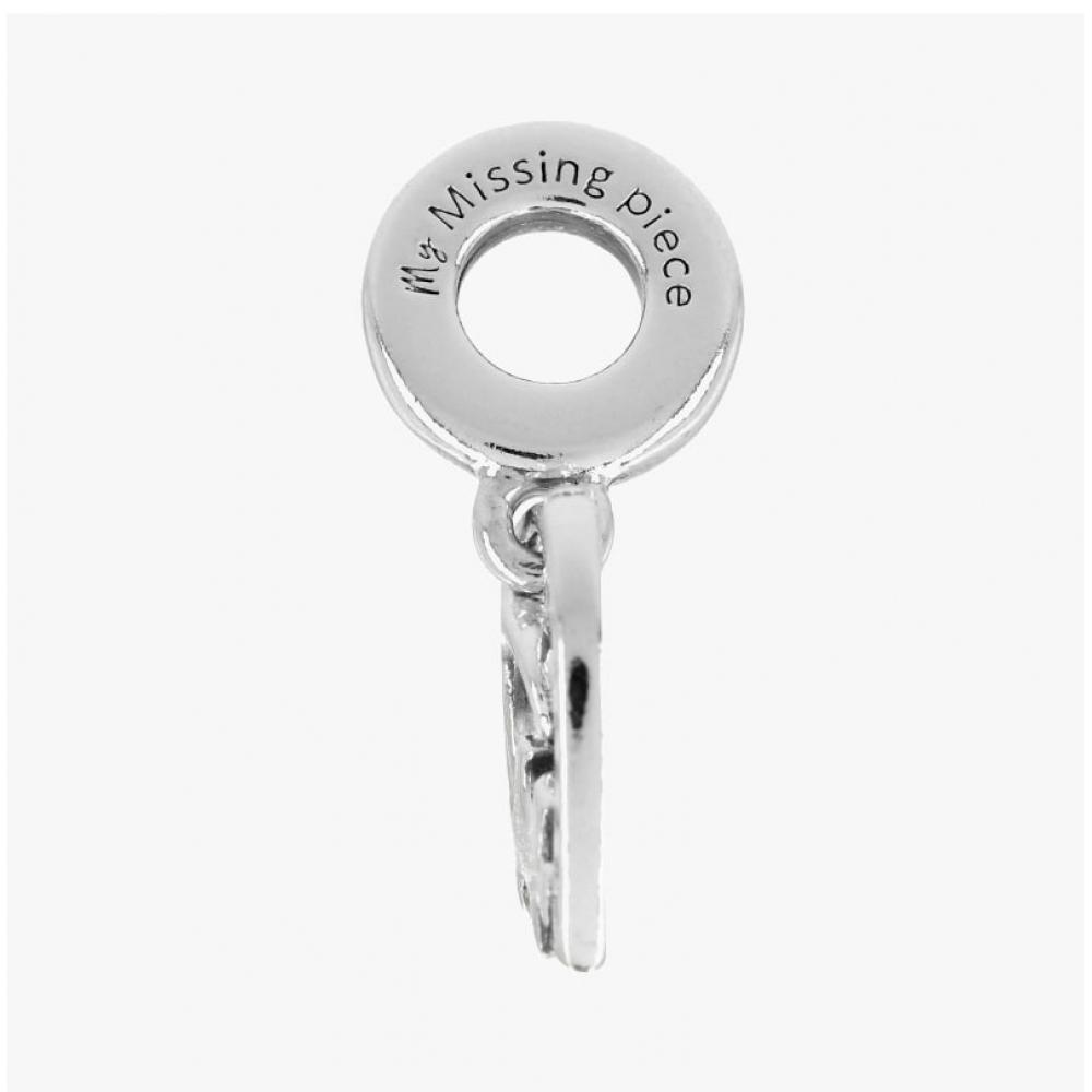 Pandora Splittable Puzzle Piece Heart Friendship Pendant Dangle Silver Charm 792239c01