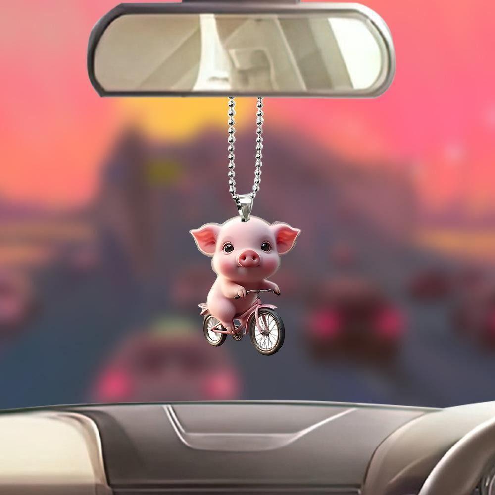 2D Key Chain Pendant Piglet Shape Car Interior Pendant Piglet Key Chain Home Decoration
