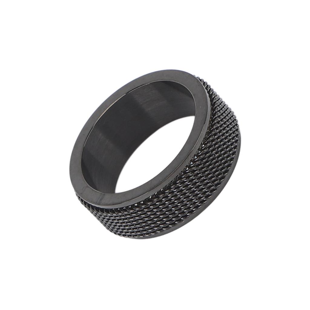 8MM Mens Spinner Ring Noiseless Titanium Steel Cool Anxiety Ring for Anxiety Stress Relieving Black No. 8 57mm 2.2in