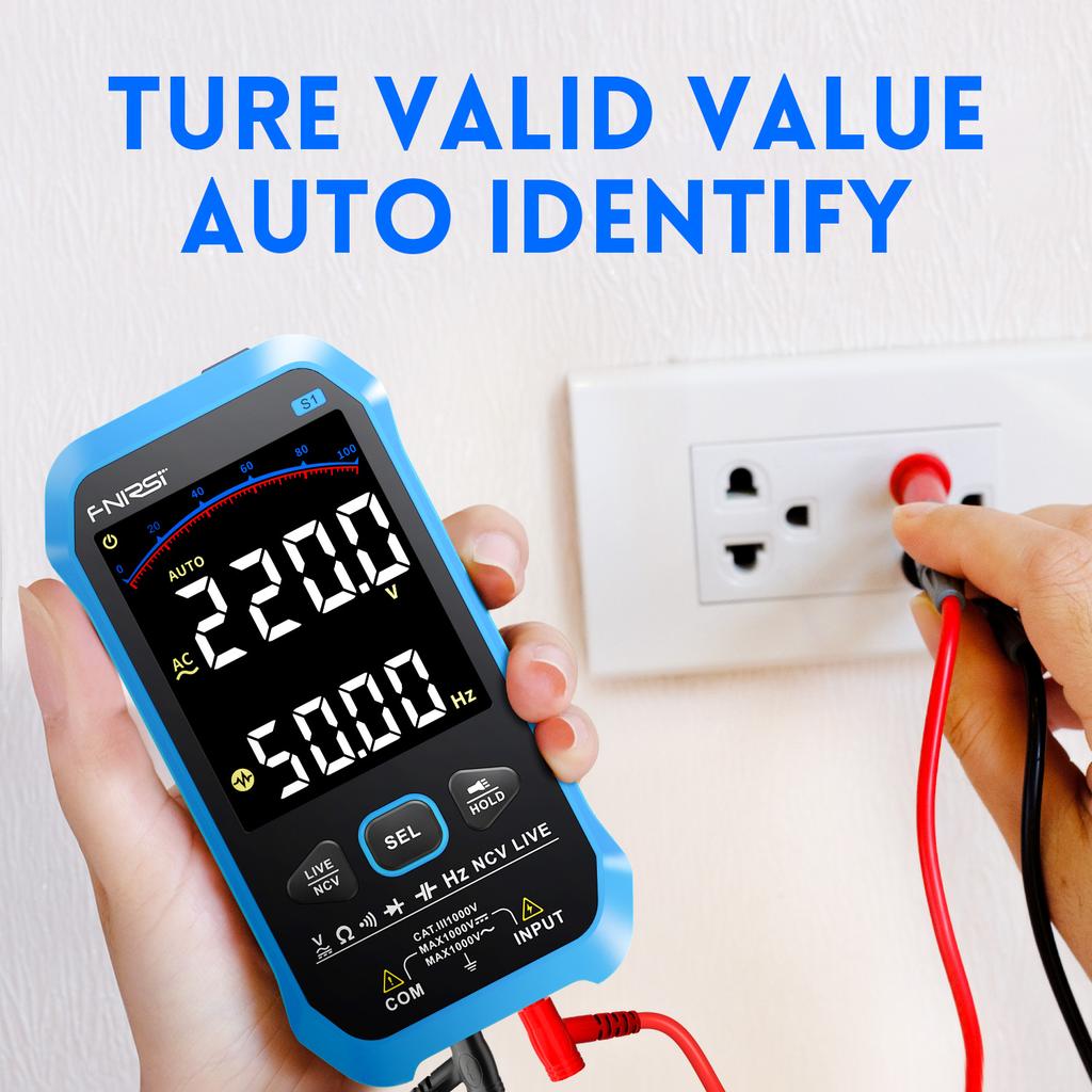 FNIRSI-S1 Digital Multimeter DC Voltage Diode Triode Capacitor Resistor Test Meter NCV Hertz Live Wire Tester With Thermocouple