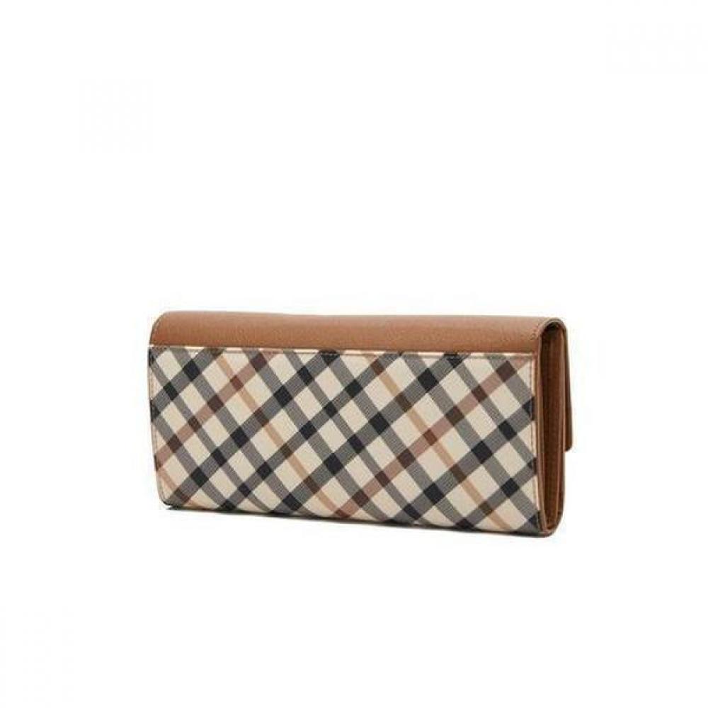 Daks Brown Check Dd Logo Long Wallet Dcwa6e421w2