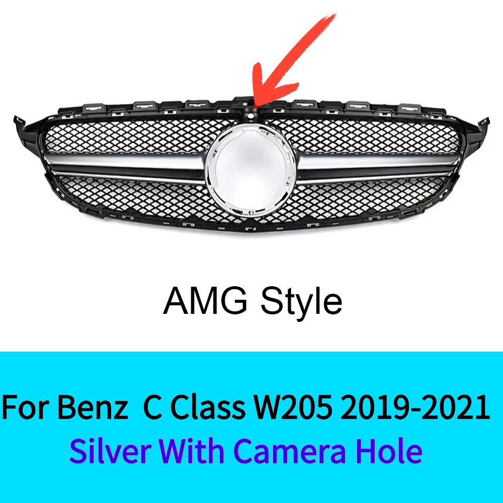 For Mercedes C Class W205 2019-2025 C180 C200 C250 C300 C260 C400 2019-2025 GT Style Sport Front Bumper Grille Inlet Grill  Mesh