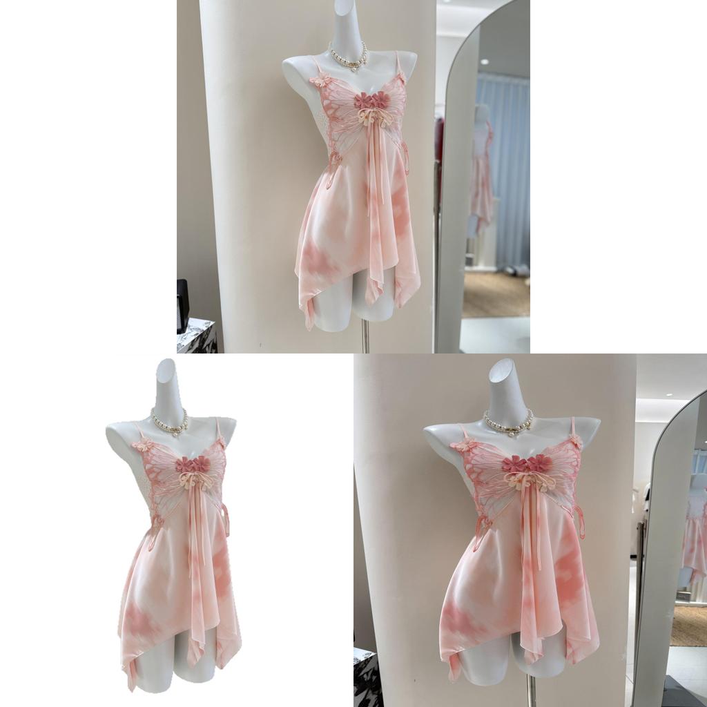 Ice Silk Sleeveless Sleep Dress For Women With Vneck And Floral Pattern For Home Comfort