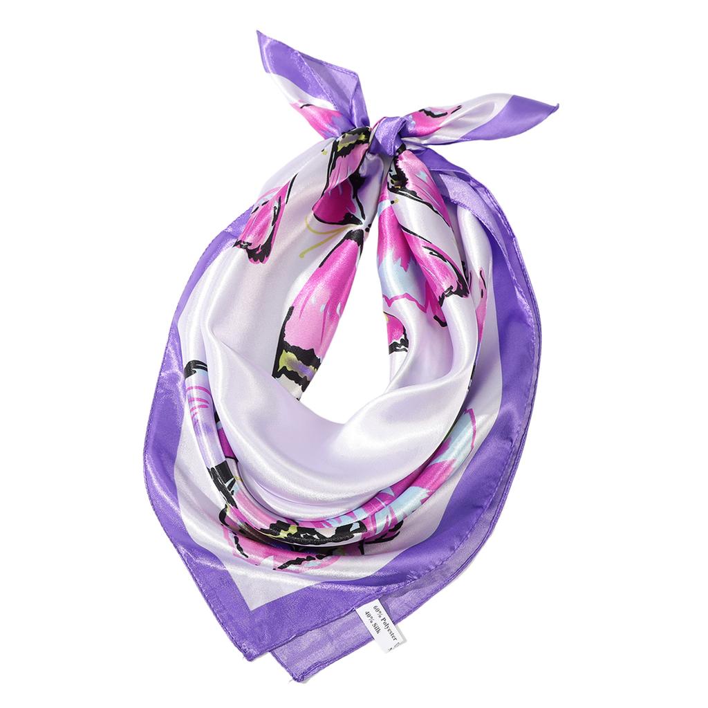Trendy Silk Scarf with Butterfly Pattern Comfortable Neck Scarf Fashion Headwear for Daily Use Women Fashion Accessories