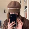 Retro British Style Beret For Women Versatile Octagonal Newsboy Cap For Big Head Circumference Spring Autumn Hat Women's Hat