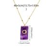 Pendant Square Neck Chain Vintage Sweater Chain Korean Chic Sun Stone Necklace  Women