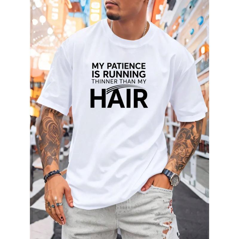 European sizes Men's  T-Shirt Playful Self-Deprecating Style Print Design Breathable Summer Machine-Washable Regular-Fit Adult Daily Short-Sleeve