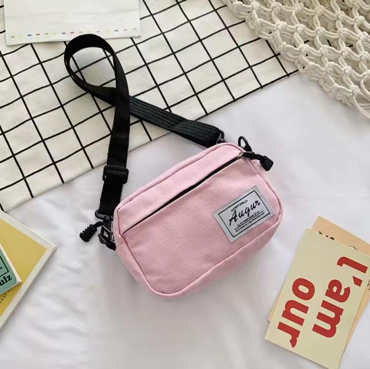 New Canvas Canvas Patchwork Crossbody Casual Mini Casual Shoulder Bag Simple Patchwork Shoulder Messenger Bag
