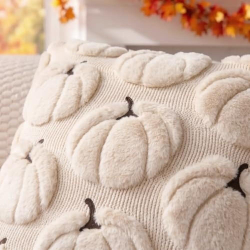 Zipper Closure Pillow Protectors Pumpkin Pattern Halloween Pillowcase Sofa Decor
