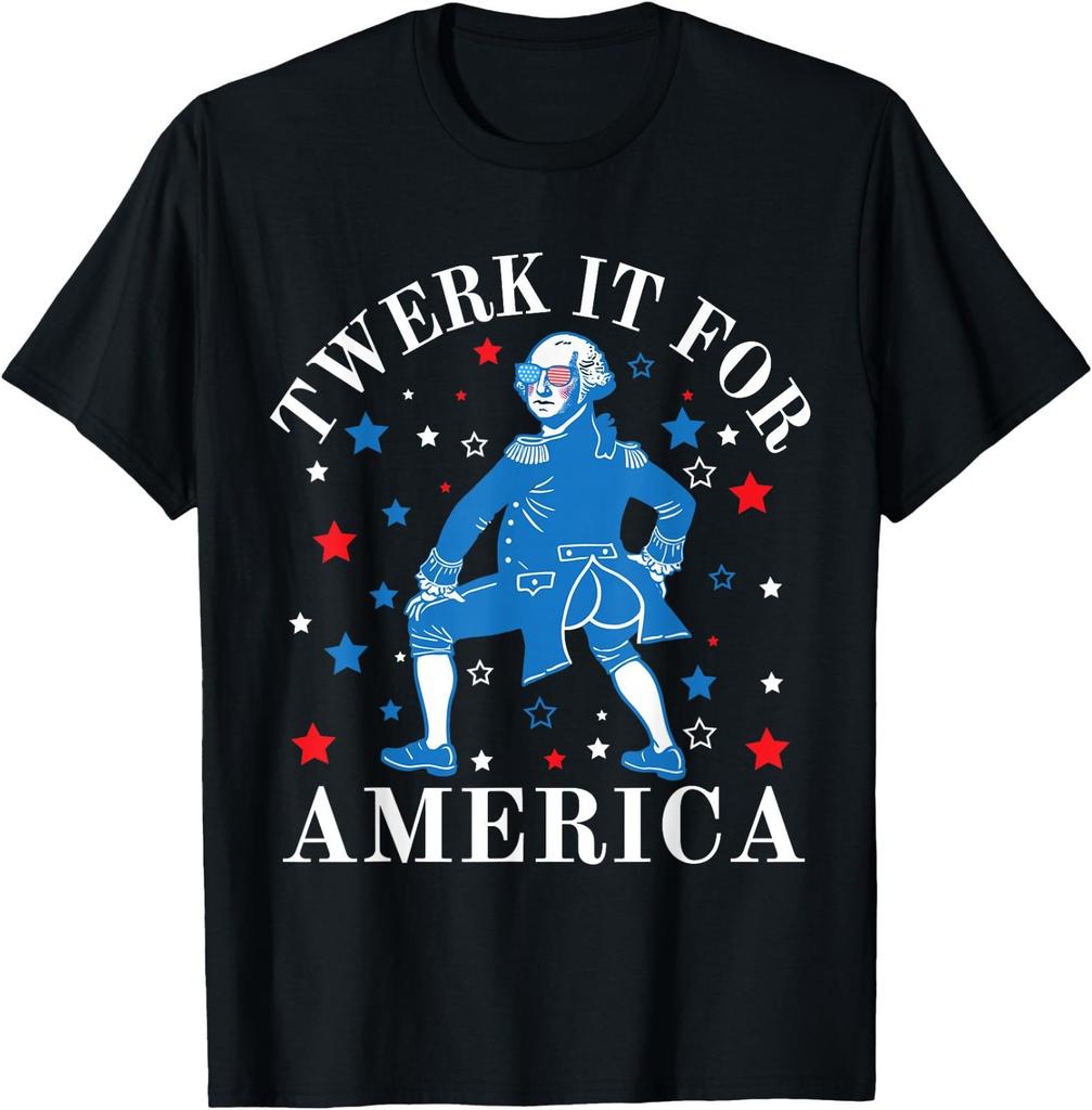 Twerk It for America Funny Patriotic Adult Humor 4th of July T-Shirt