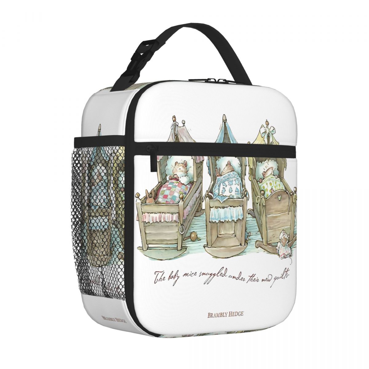 Bestselling The Brambly Hedge Baby Mice Snuggle In Their Cots 3D Stereo Foldable Lunch Bag Family Outing Bento Bag One Size