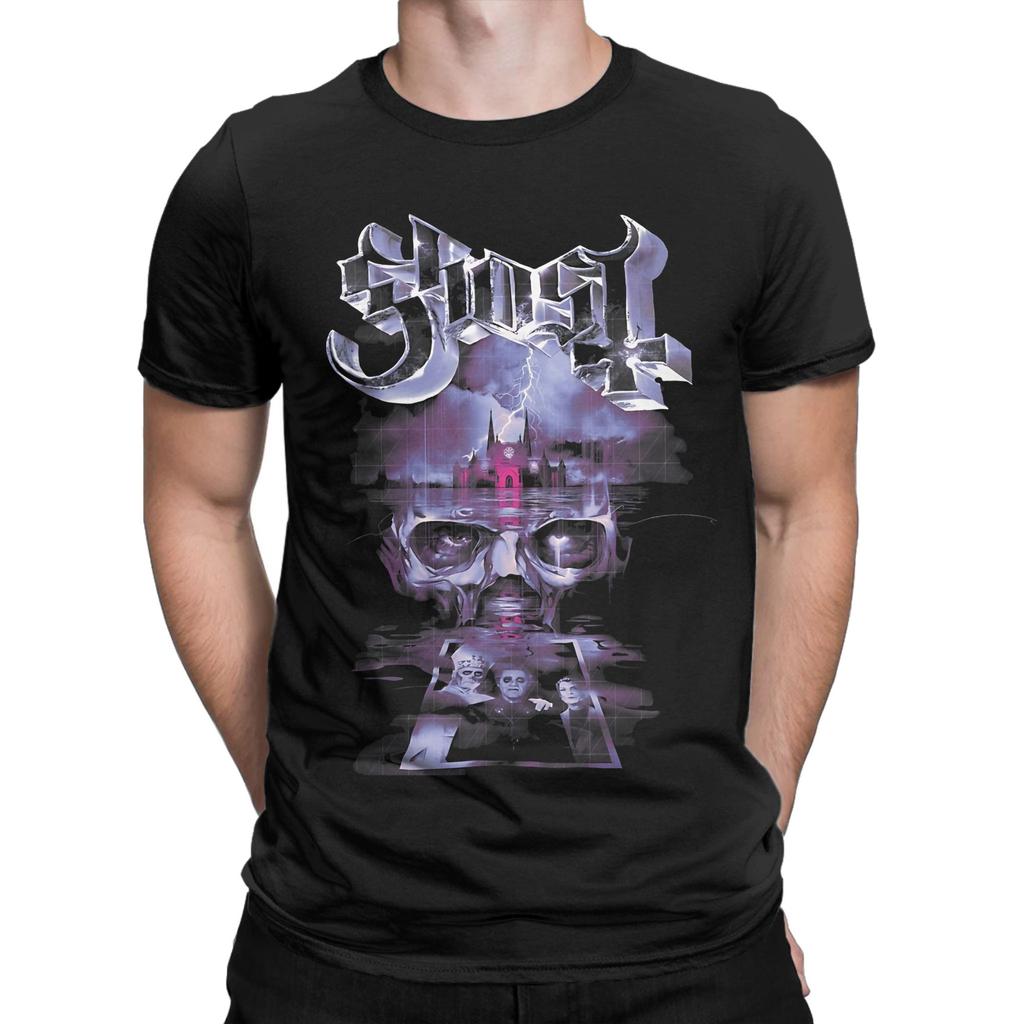 Men's T-Shirts Ghost Band Rock Metal Novelty Pure Cotton Tee Shirt Short Sleeve  T Shirt Round Neck Tops Unique