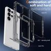 Samsung Galaxy S25 Ultra Transparent Flip Phone Case with Card Holder and Drop-proof Protection.
