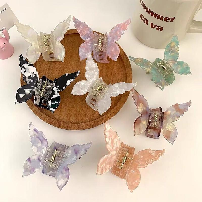 New Vintage Acetate Butterfly Hair Claw Ponytail Clip Barrettes Sweet Fairy Irregular Bow Hair Clip Crab Hairpins Women Hair Accessories Headwear