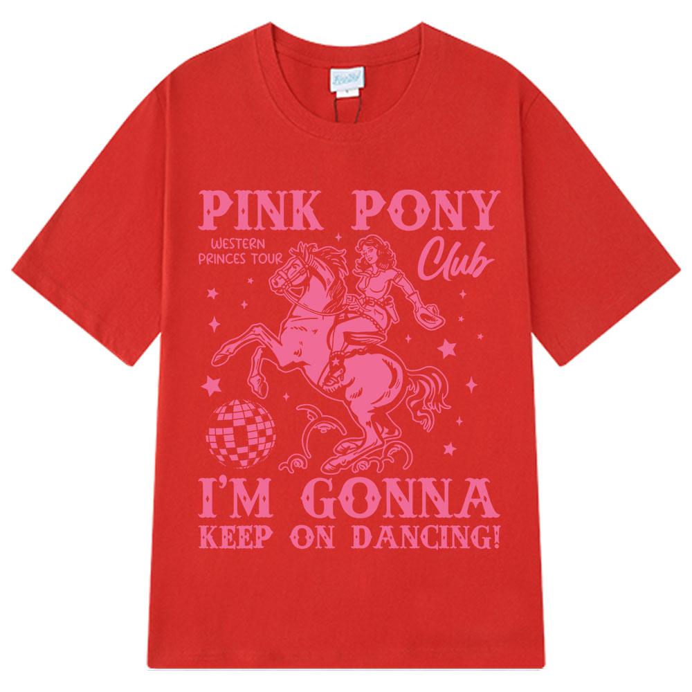Pink Pony Club Fashion Print T-shirt Summer Short-sleeved 100% Cotton Casual T-shirts Man Woman Aesthetic Trendy Loose T-shirts