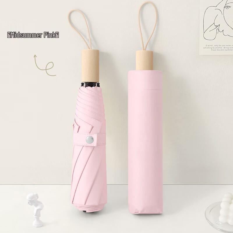 Xur qing Solid Wood Handle UV Protection Folding Umbrella