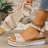 Women'S Bow Platform Wedge Sandals With Straps Espadrille Soles And Open Toes Lightweight And Slip Design Teal Sandal For Womens
