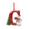 Christmas Letters Pendant A To Z Hanging Xmas Alphabet Ornament Acrylic Snowman