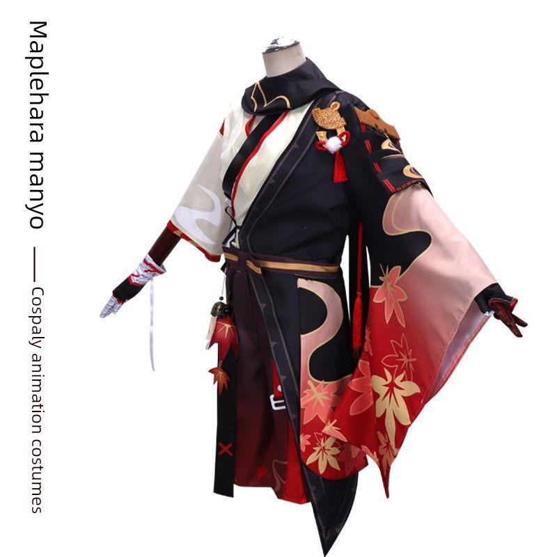 Golden Source Yijia Genshin Impact Cosplay Costume Kaedehara Kazuha Full Set Samurai Cosplay Men's Game Anime Clothing